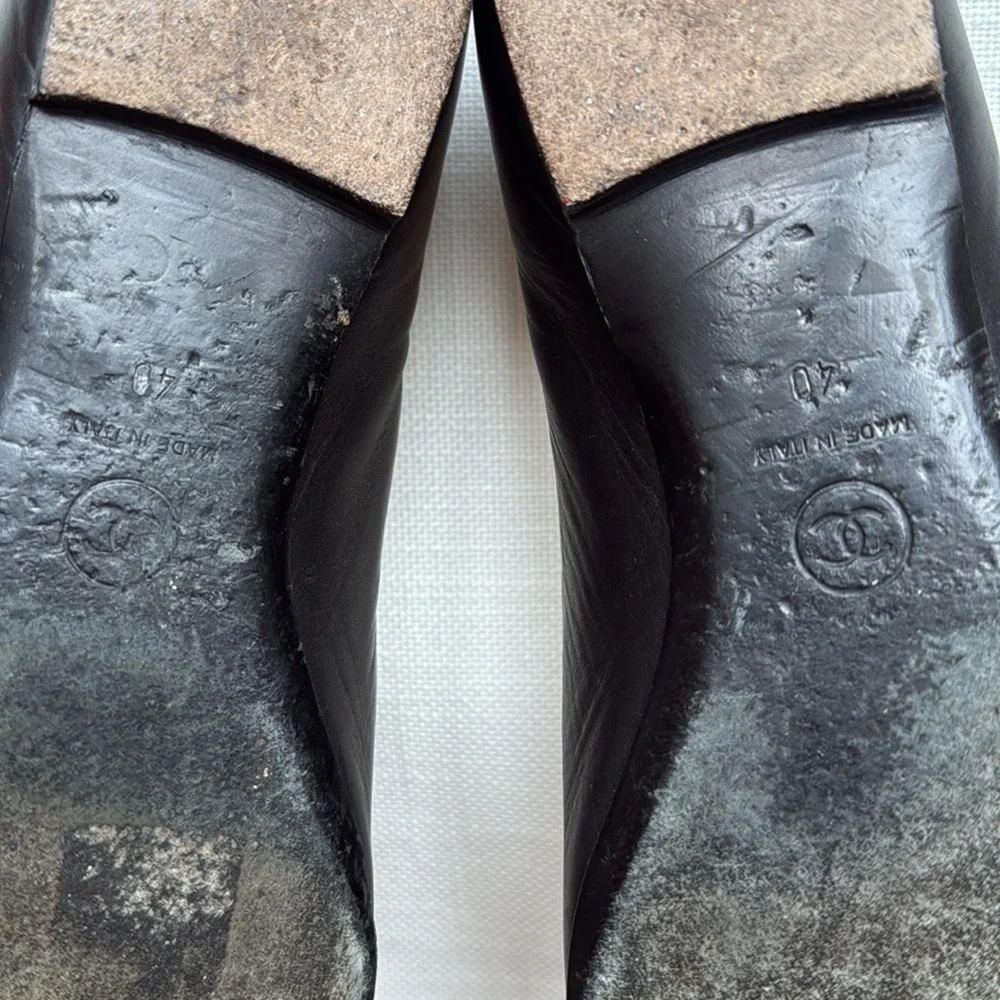 Authentic CHANEL Camellia Ballet Flats | Size 40 | Luxury Leather/Satin - Picture 12 of 13